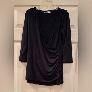 Elegant Black Women's Top with 3/4 sleeve